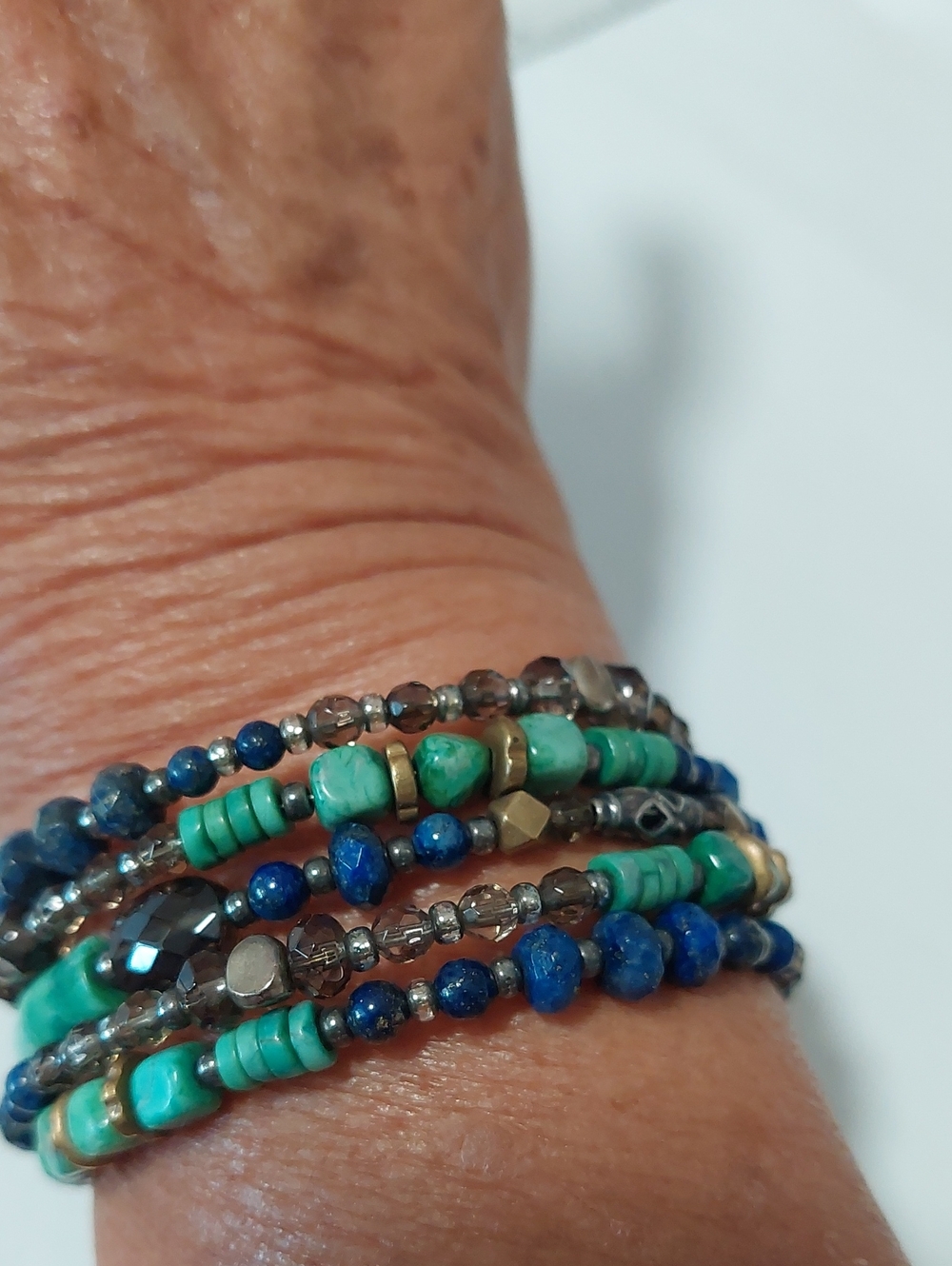 Silpada Turquoise and Blue Lapis Beaded Charm Bracelet - Picture 7 of 7